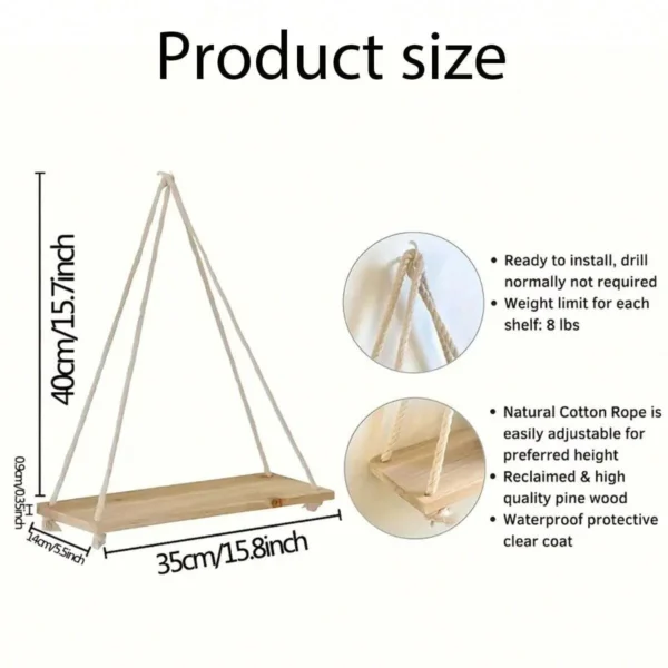 Hemp Rope Wall Shelf - Image 4