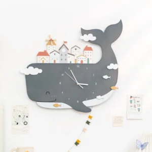 Wooden Whale Clock
