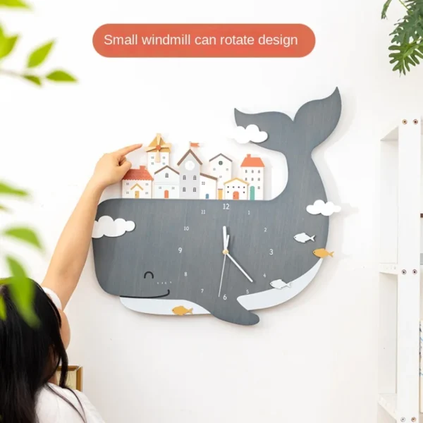 Wooden Whale Clock - Image 3