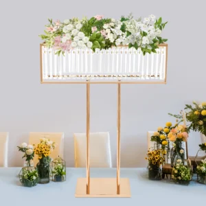 Gold Crystal Flower Stand