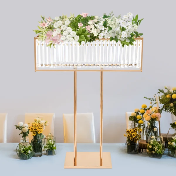 Gold Crystal Flower Stand